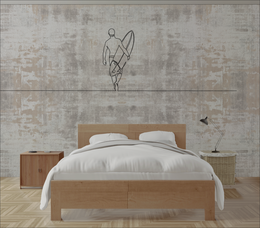 Papel Mural Surfista a lápiz
