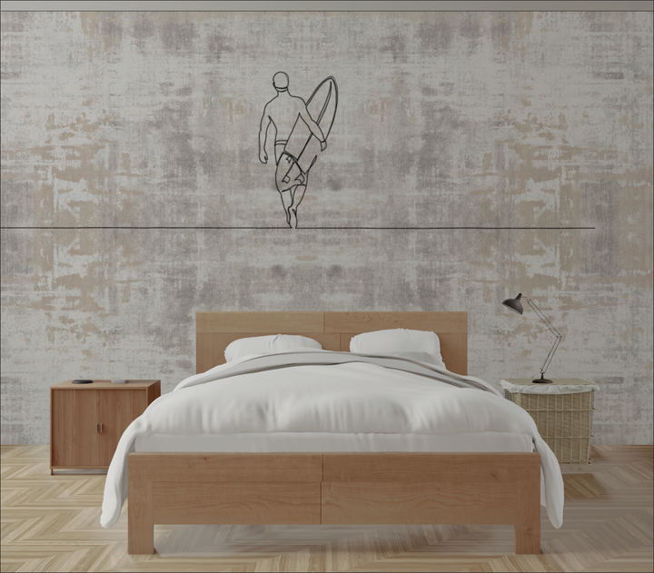 Papel Mural Surfista a lápiz