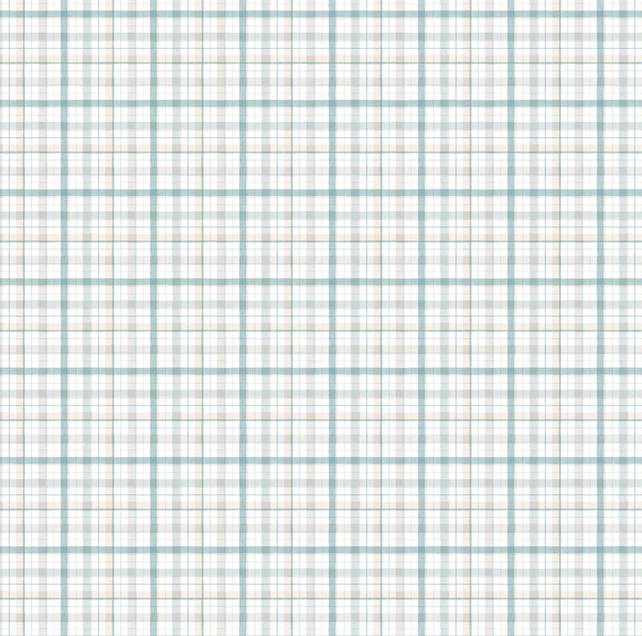 Cuadrillé celeste y beige