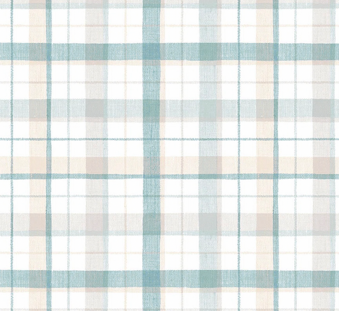 Cuadrillé celeste y beige