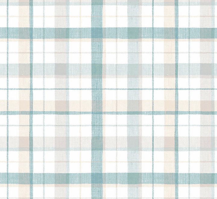 Cuadrillé celeste y beige