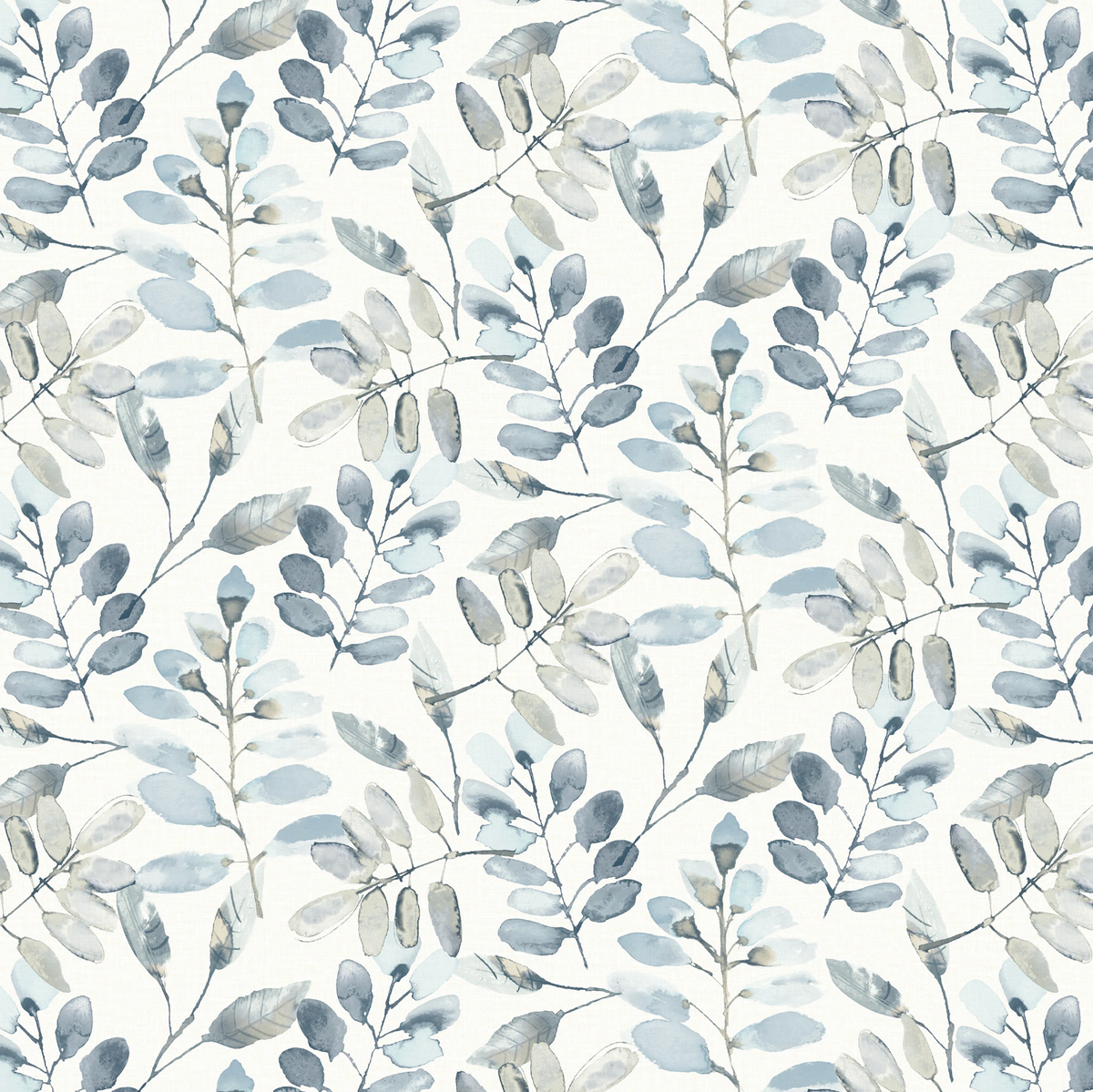 Papel Mural Hojas Acuarela Azul (260238)