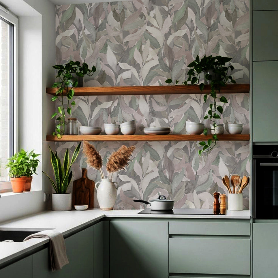 Papel Mural Hojas acuareladas (COC019)