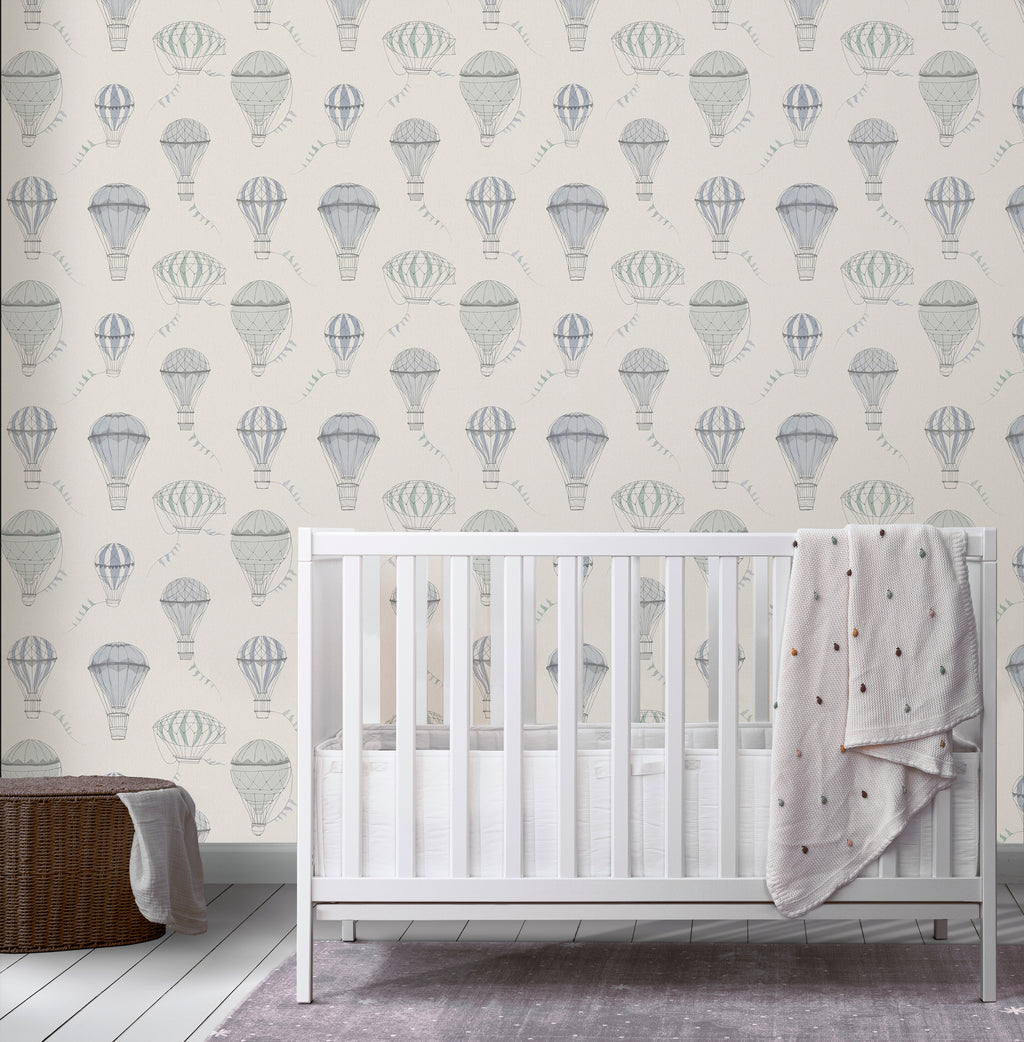 Papel Mural Globos en las nubes (NURS007)
