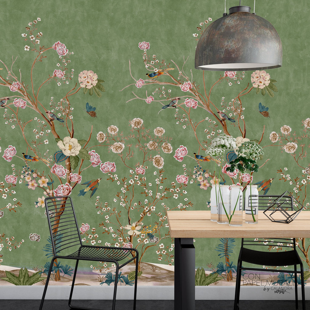 Papel Mural Chinoiserie Green (PS013 Green)