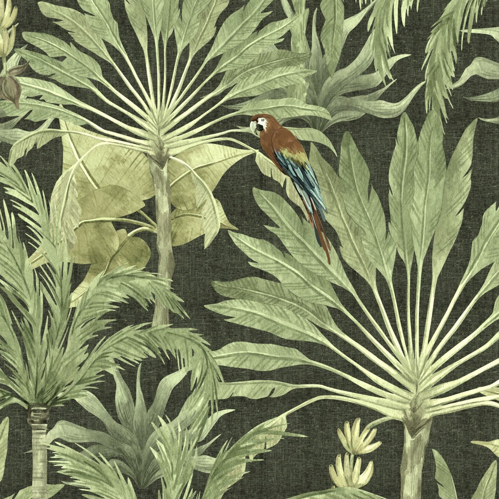 Papel Mural Palmeras y Papagayos (221214 B)