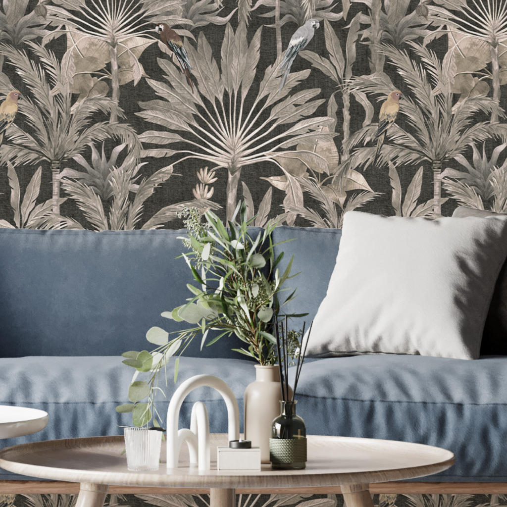 Papel Mural Palmeras y Papagayos (221214 A)